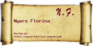 Nyers Florina névjegykártya